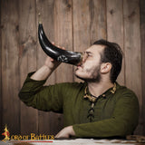 Viking drinking horn with runes design