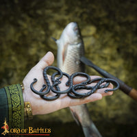 Viking feasting forged S hook for cooking over a fire