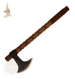 Viking functional axe with leather wrapped handle