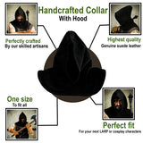 Viking head wear leather hood