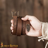 Viking historical reproduction belt made from veg tan leather