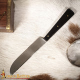 Viking kitchen and serving knife made from stainless steel with a horn handle