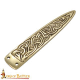 Viking knotwork belt strapend with rivets