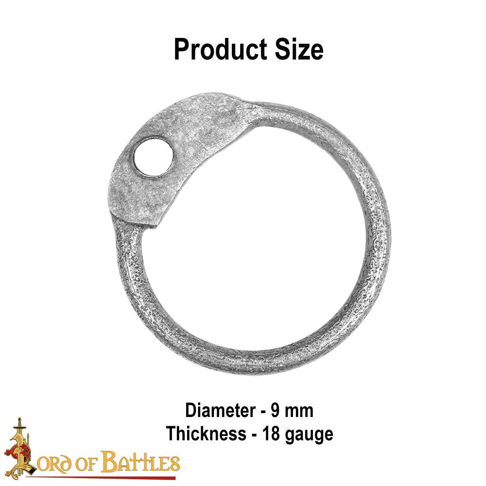Loose Chainmail Rings 9mm 18g Round Ring. Includes Round Rivets