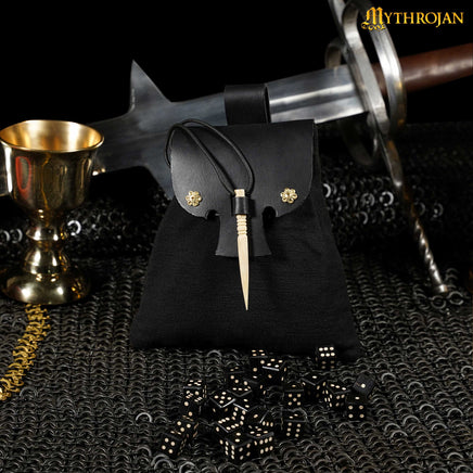 Viking pouch with bone toggle closure
