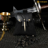 Viking pouch with bone toggle closure