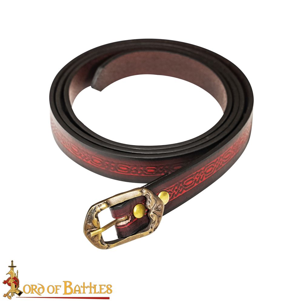Renaissance Red Belt with Embossed Strap