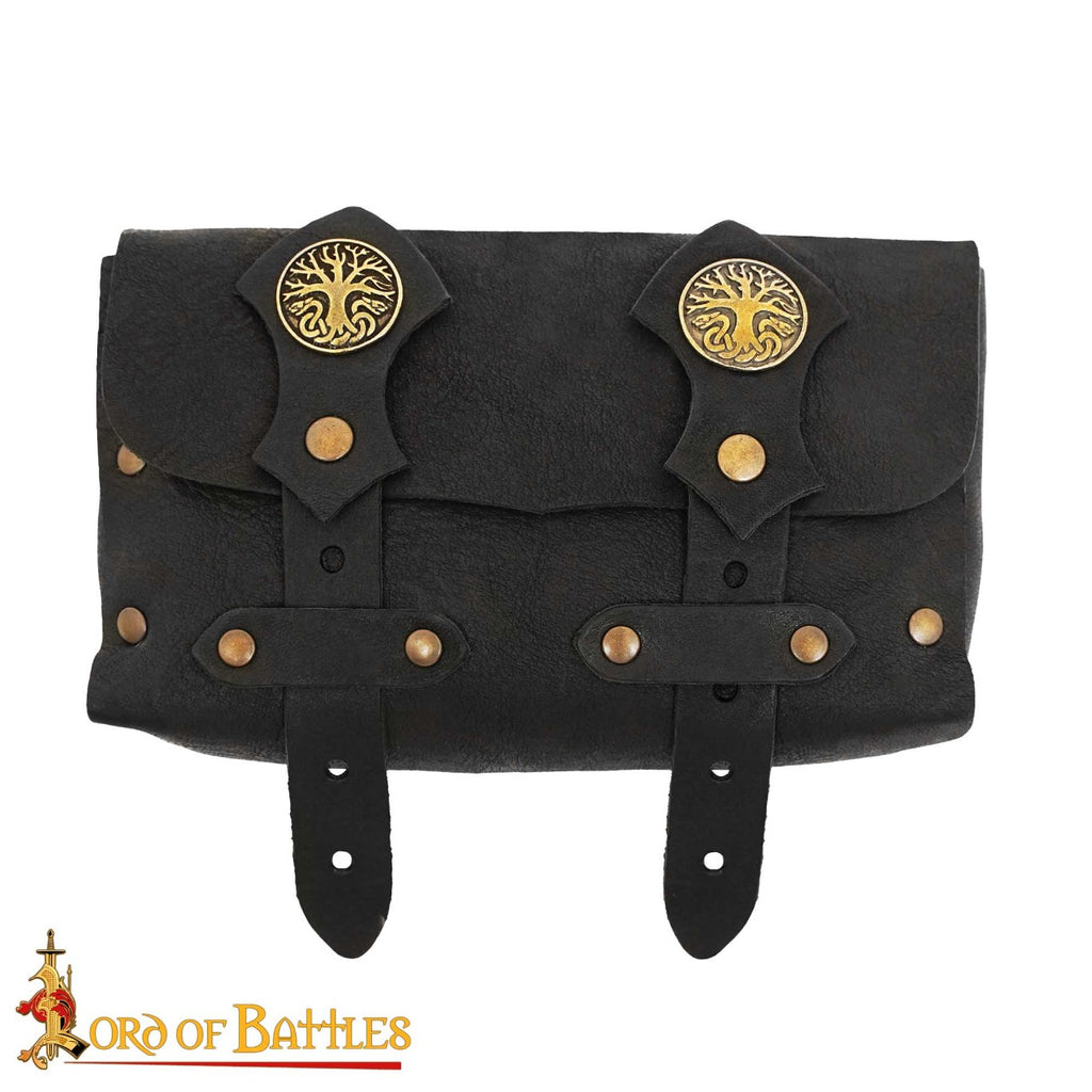 Utility Bag with Yggdrasil Tree of Life Design - Black or Brown