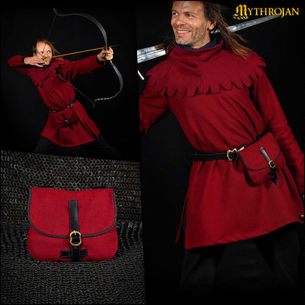 Woolen medieval pouch bag