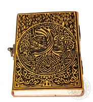 Yggdrasil Tree of Life Pagan Leather Journal with lock