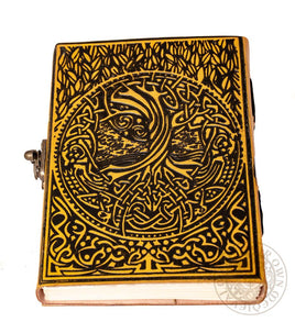 Yggdrasil Tree of Life Pagan Leather Journal with lock