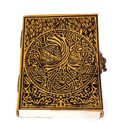 Yggdrasil Tree of Life Viking Leather Journal with clasp