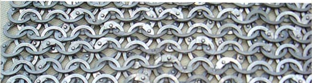 aluminium flat chainmail rings with round rivets avilable loose for bulk buy