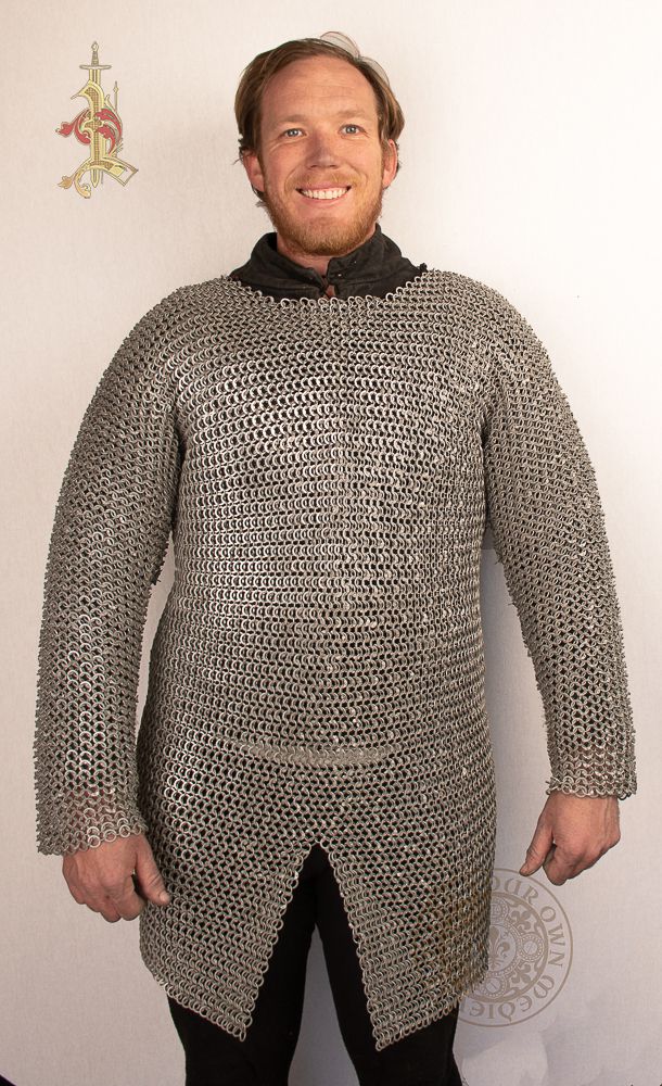 Aluminium Chainmail Hauberk – Solid Flat and Round Riveted 10mm 16G
