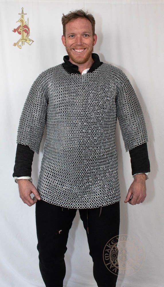 Chainmail Shirt with Flat Solid Rings or Round Rings