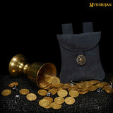 blue colour leather medieval bag