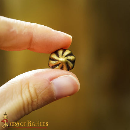 brass medieval flower button reproduction