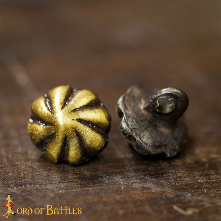 brass renaissance flower button reproduction