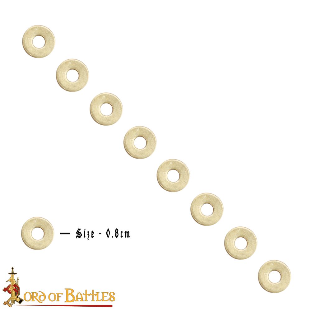 Heavy Brass Washer - 11mm wide, 4.3mm hole. set of 50