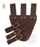 brown leather sword frog