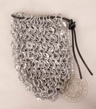 chainmail dice bag made from riveted aluminium mail