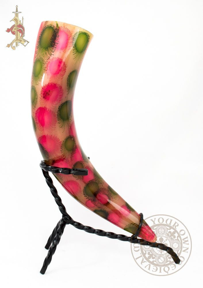 Green and Pink Drinking Horn 33-38cm (13'-15")
