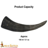 drinking horn with carving made from buffalo horn