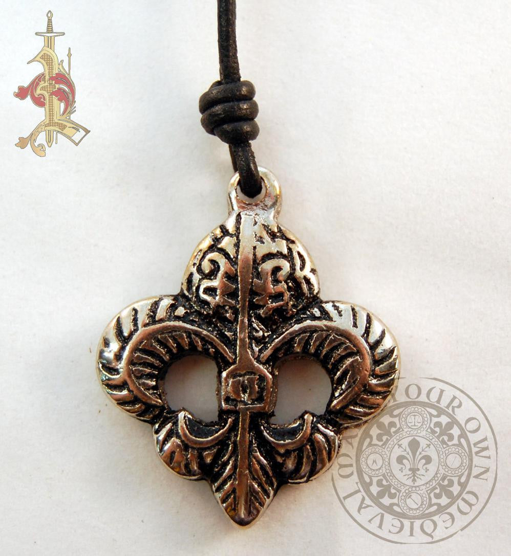 Fleur de lis online pendant gold