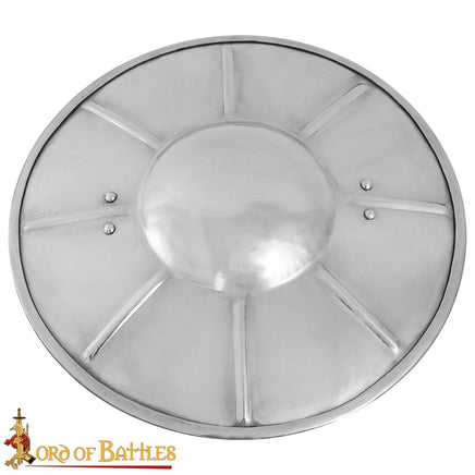 fluted lenticular buckler shield made from steel