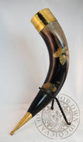 Drinking horn with brass trim and end wedding feasting SCA