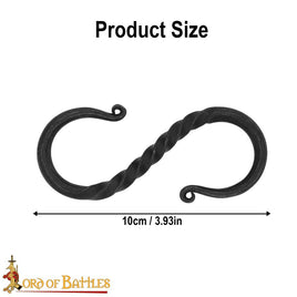 forged S hook for Medieval cooking over a fire