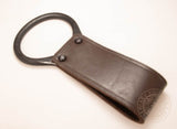 forged axe holder for belt made from leather