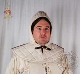 full padded arming cap with attached collar Medieval armour