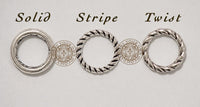 Stripe Lacing Ring Silver - Set of 20