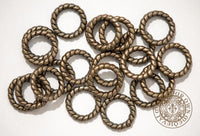 Twist Lacing Ring Antique -Set of 20