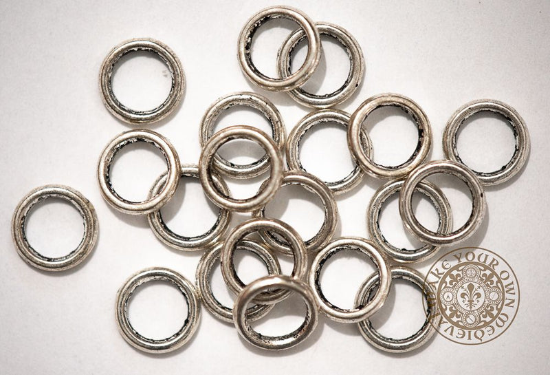 Solid Lacing Ring Silver - Set of 20| Make Your Own Medieval