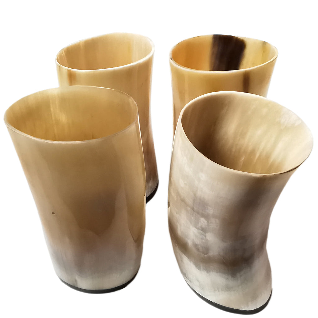 Ale Horn Cup - Set of Four 10cm to 12.7cm (4”- 5” inches)