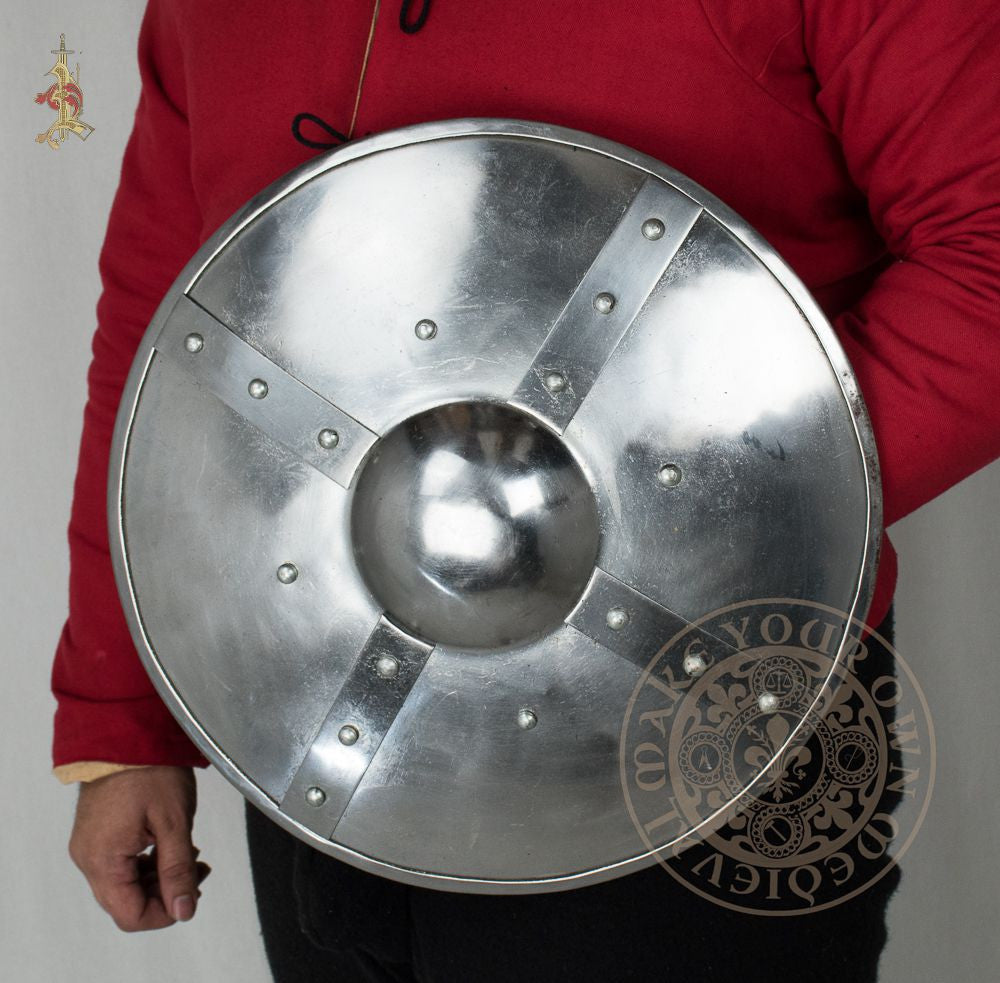 Large Buckler Shield With Banding 14 Gauge Steel