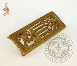 larp, costume or cosplay brass middle ages strap end for belt