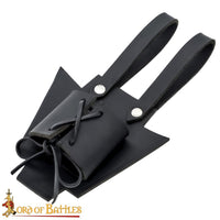 larp dagger holder made from black leather