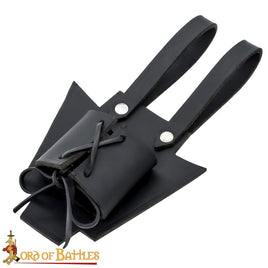 larp dagger holder made from black leather