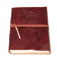 leather journal with Dragon design on cover