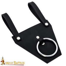 leather axe holder frog for hanging off viking belt