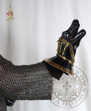 medieval Hourglass Gauntlets Blackened 14th century