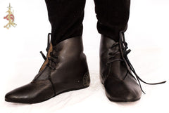 medieval reenactment shoes made from Black leather Australia