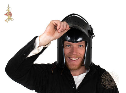 medieval helmet with movable visor