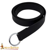 medieval ring belt in black leather for SCA