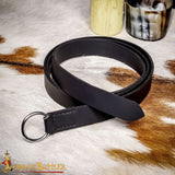 medieval ring belt in black leather for SCA extra large size
