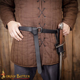 medieval ring belt in black leather for SCA small size