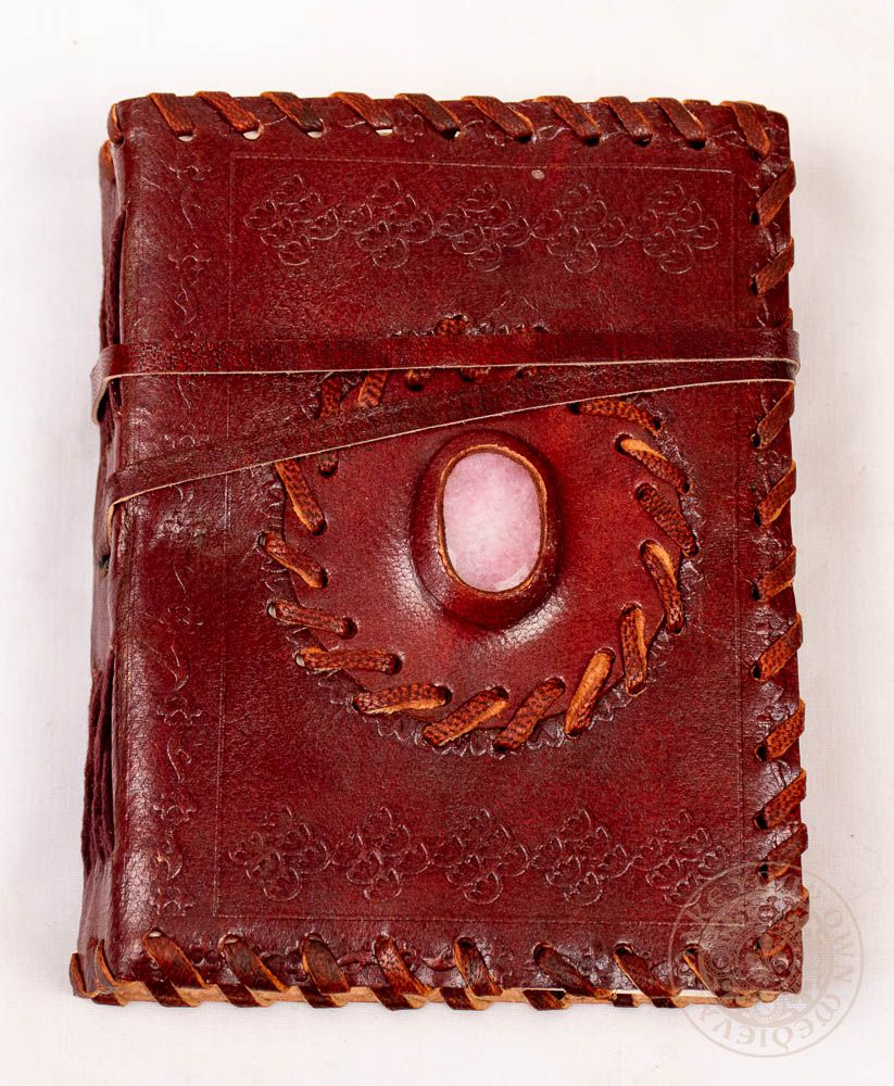 pink stone leather diary